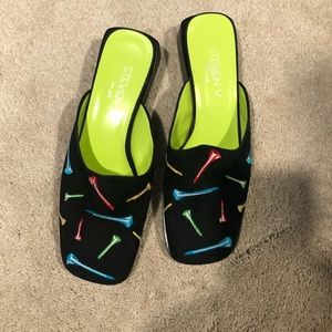 Steve V Embroidered Mules size 7
